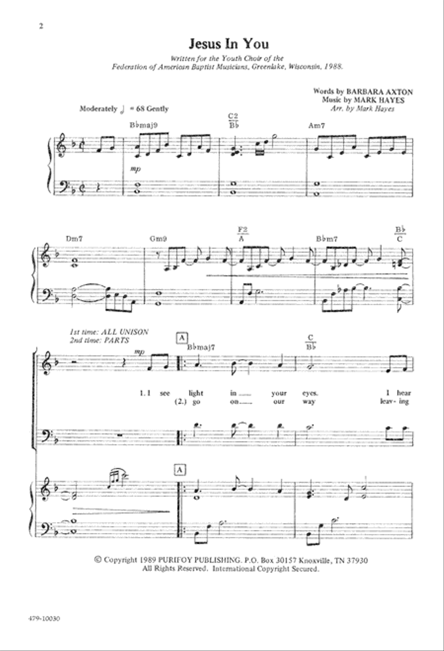 Jesus in You (Digital Download) 3-Part scores gallery preview page 2