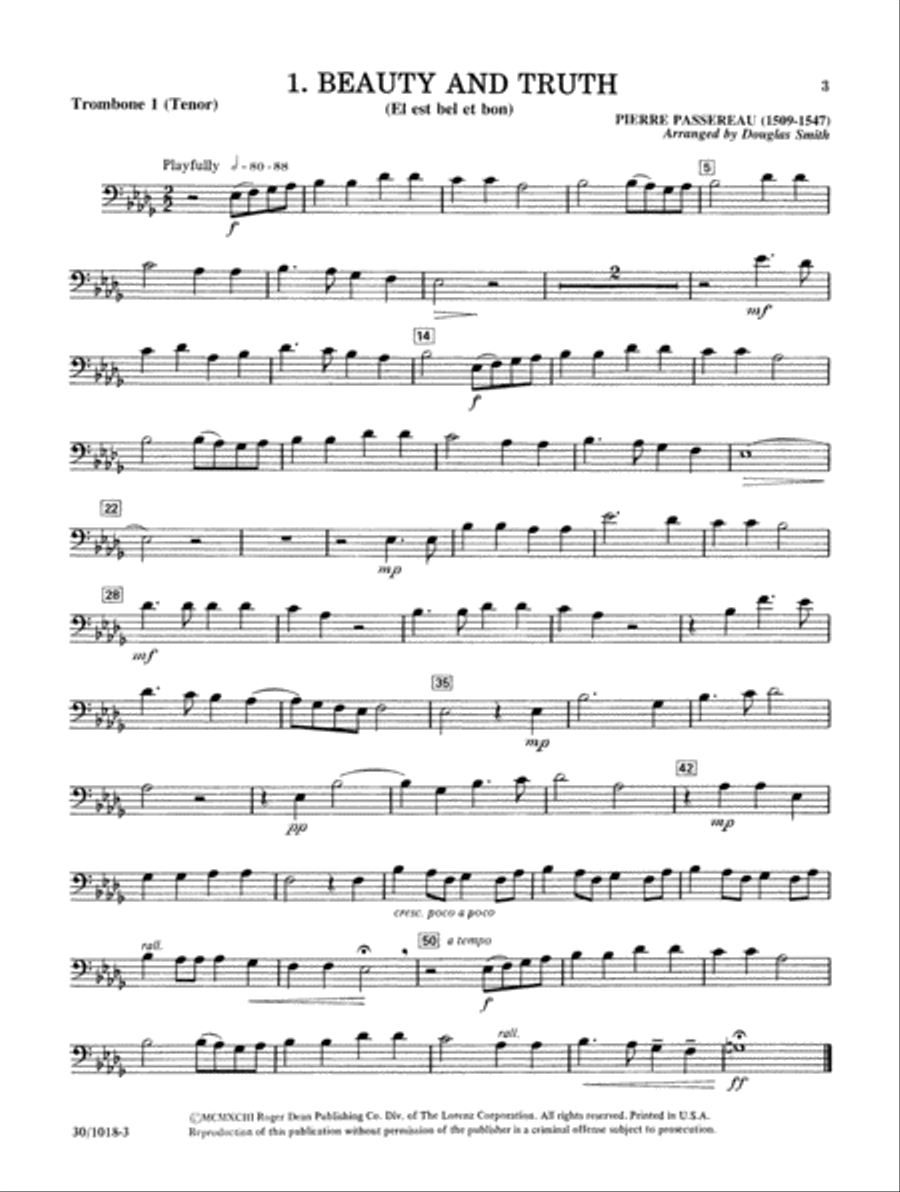 Classics for Four-Plus Brass - Trombone 1 Brass Ensemble scores gallery preview page 5