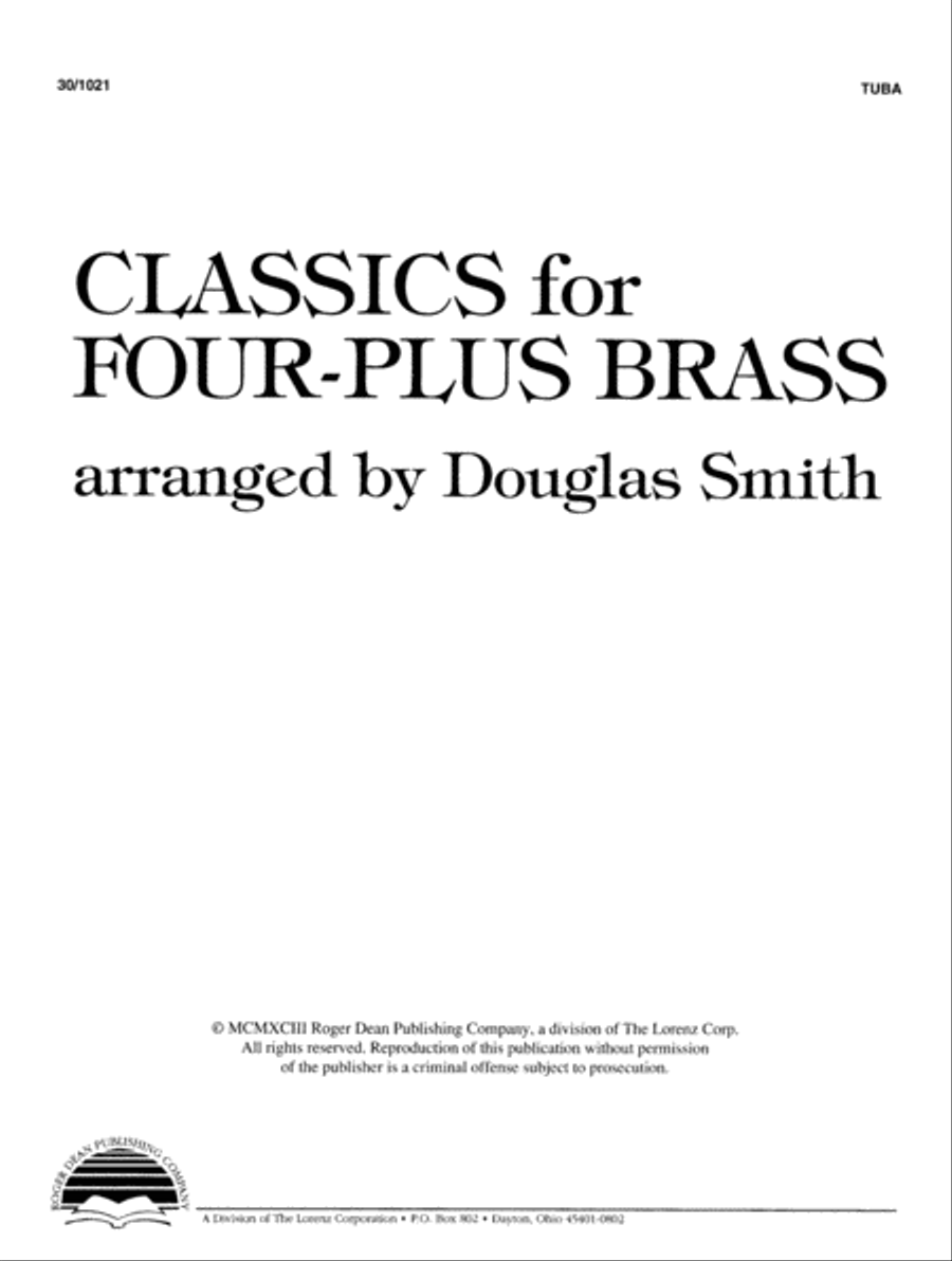 Classics for Four-Plus Brass - Tuba Brass Ensemble scores gallery preview page 3