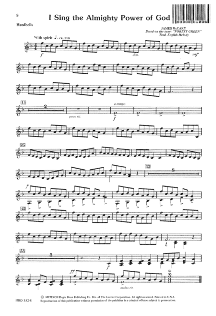 I Sing the Almighty Power of God (Digital Download) 4-Part scores gallery preview page 8