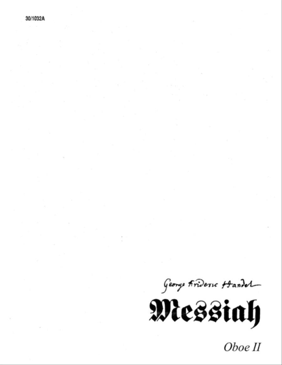Messiah - Oboe II Oboe Solo scores gallery preview page 1