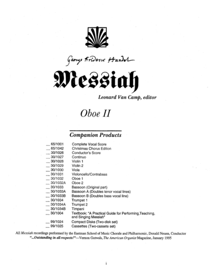 Messiah - Oboe II Oboe Solo scores gallery preview page 3