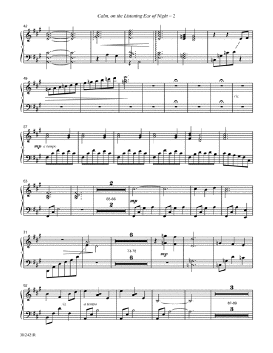 Calm, On the Listening Ear of Night - Harp Part Harp scores gallery preview page 3