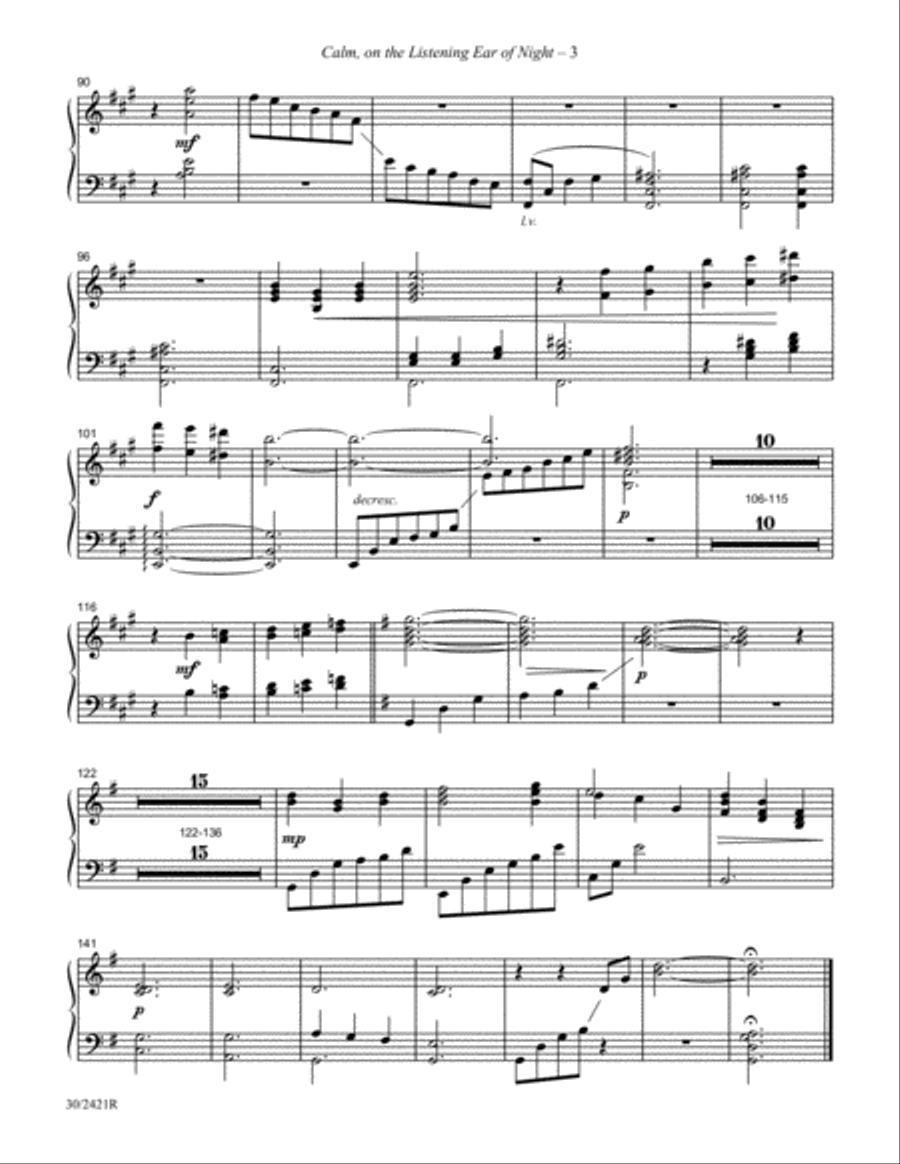 Calm, On the Listening Ear of Night - Harp Part Harp scores gallery preview page 4