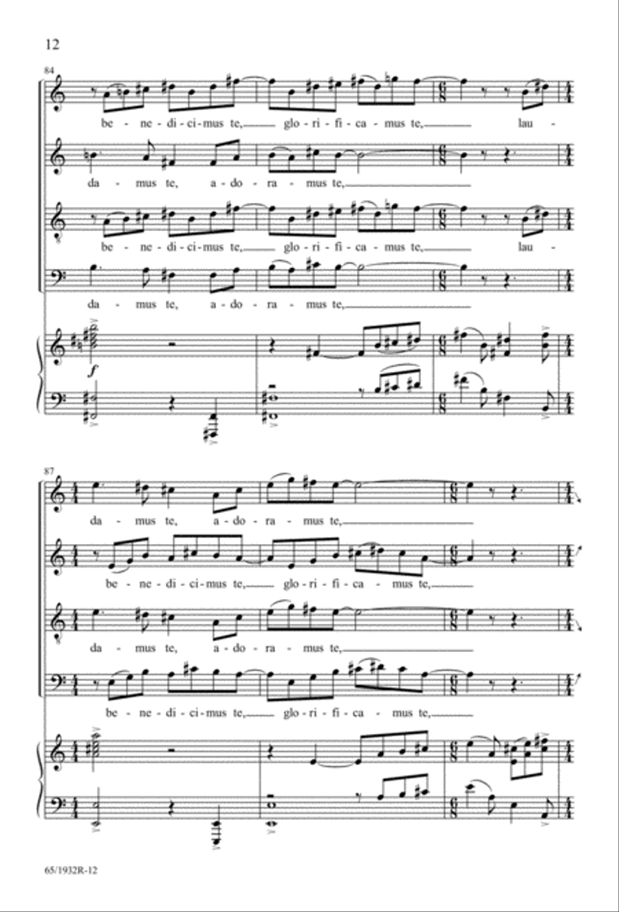 Gloria (Digital Download) 4-Part scores gallery preview page 14