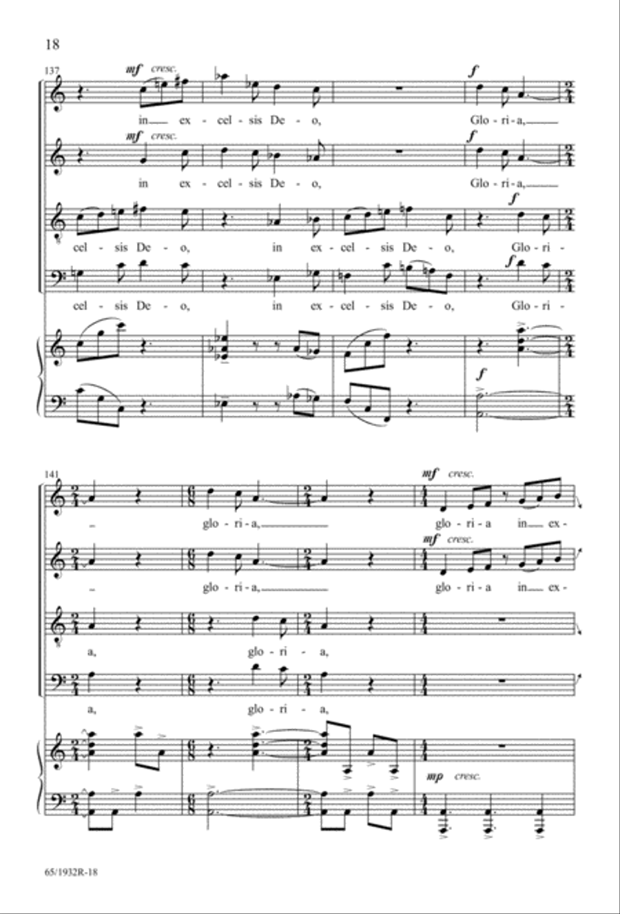 Gloria (Digital Download) 4-Part scores gallery preview page 20