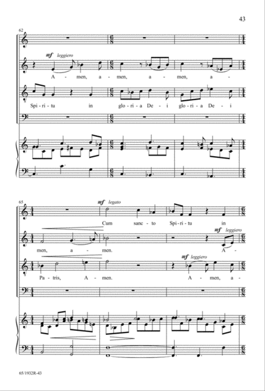 Gloria (Digital Download) 4-Part scores gallery preview page 45