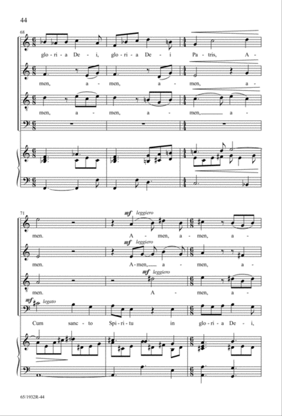Gloria (Digital Download) 4-Part scores gallery preview page 46