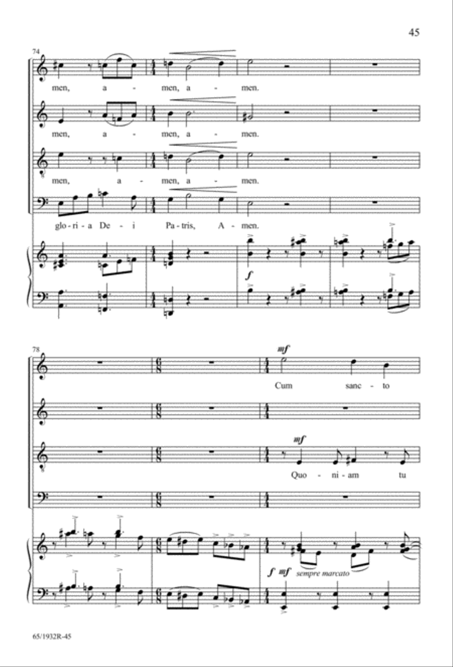 Gloria (Digital Download) 4-Part scores gallery preview page 47