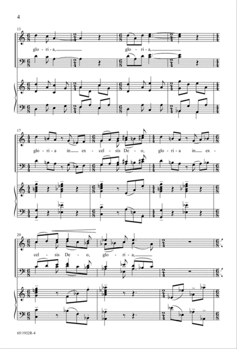 Gloria (Digital Download) 4-Part scores gallery preview page 6