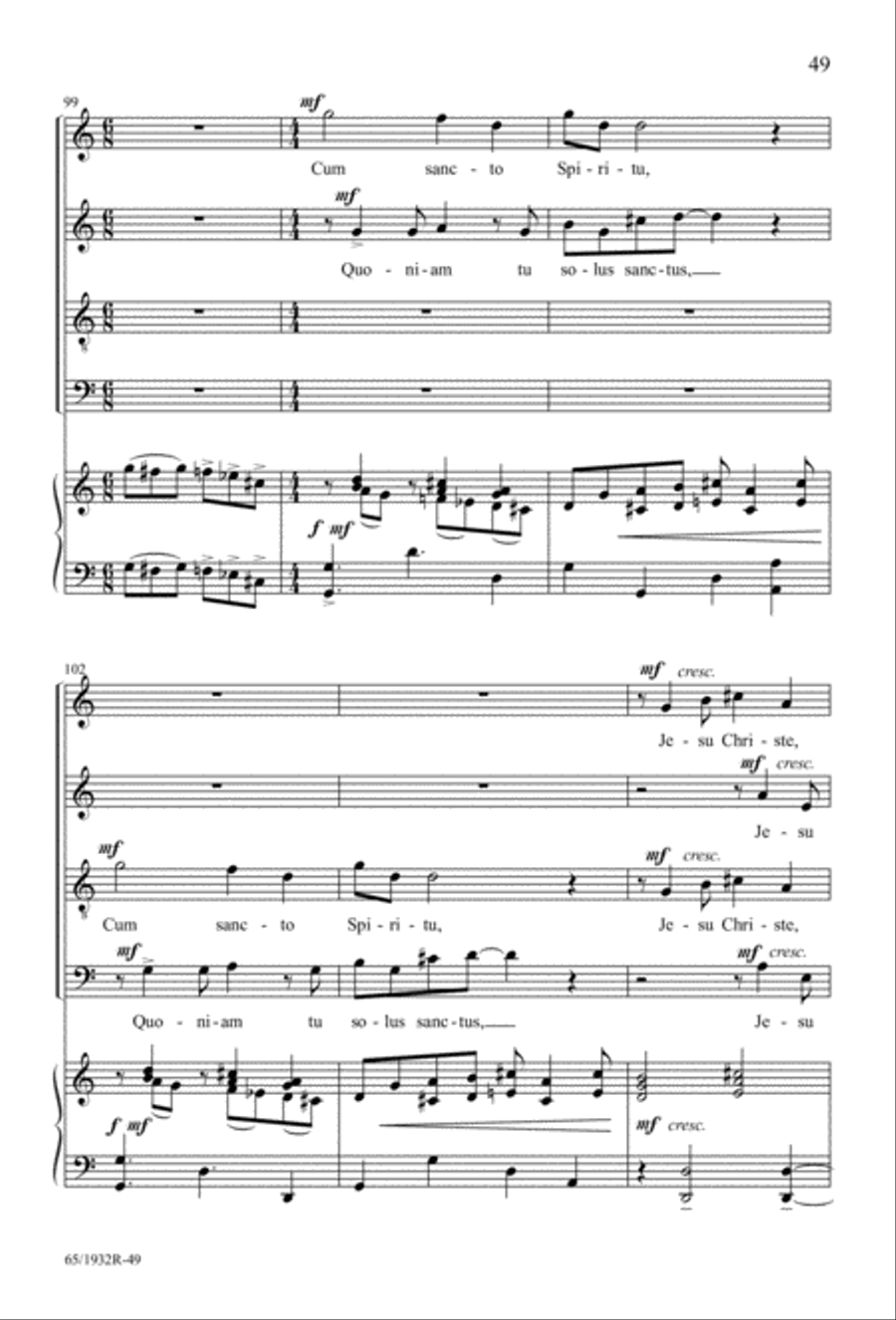 Gloria (Digital Download) 4-Part scores gallery preview page 51