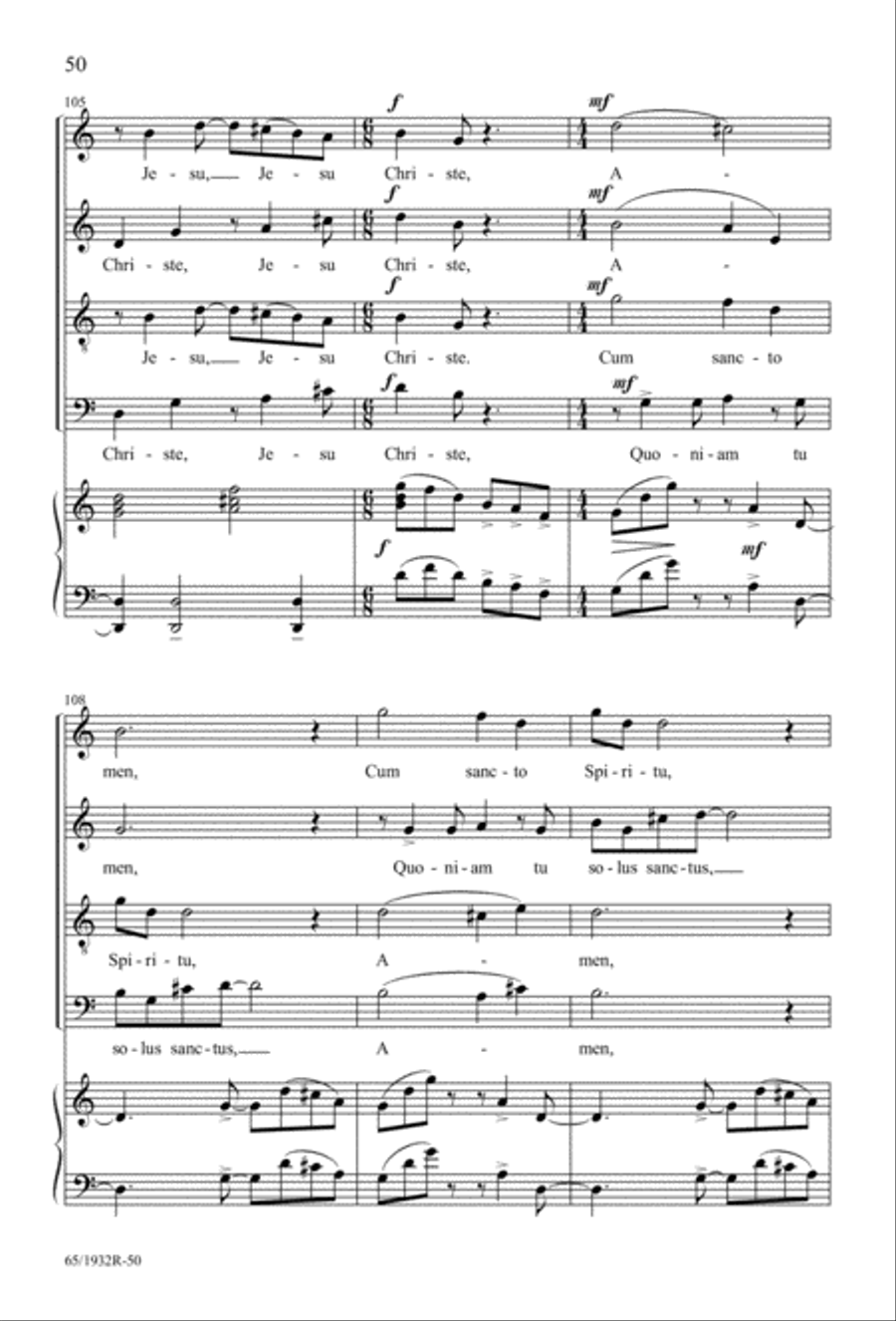 Gloria (Digital Download) 4-Part scores gallery preview page 52