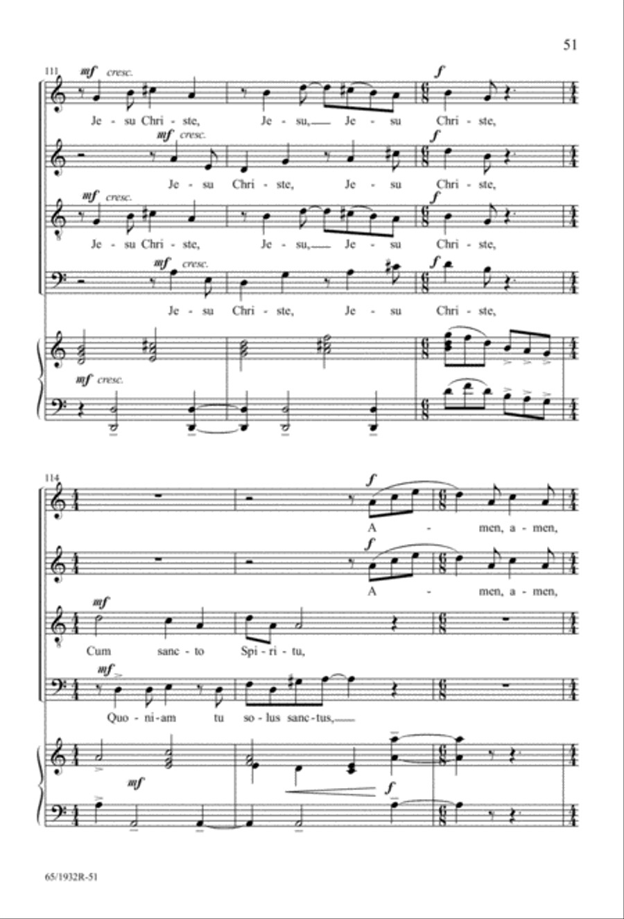 Gloria (Digital Download) 4-Part scores gallery preview page 53