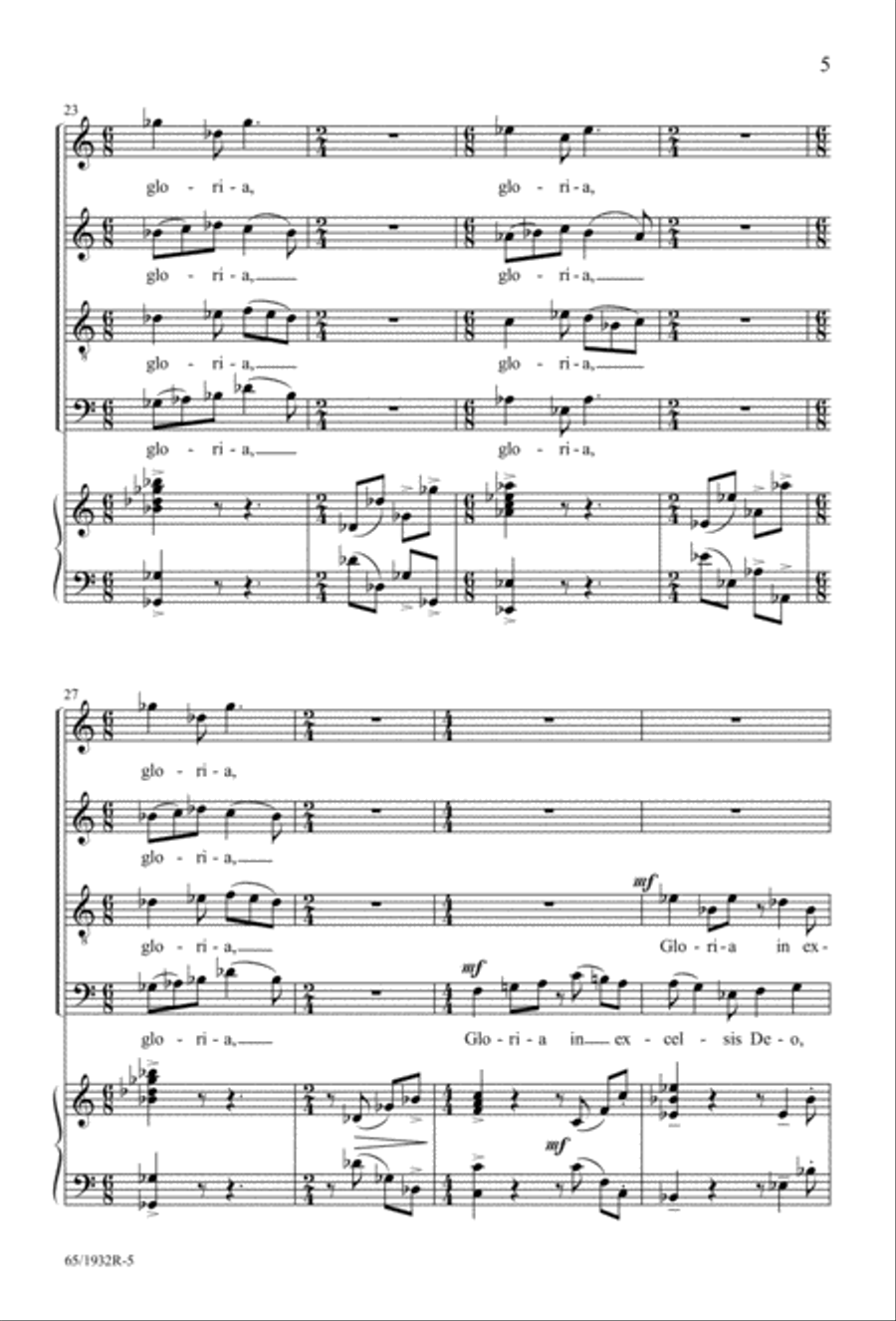 Gloria (Digital Download) 4-Part scores gallery preview page 7