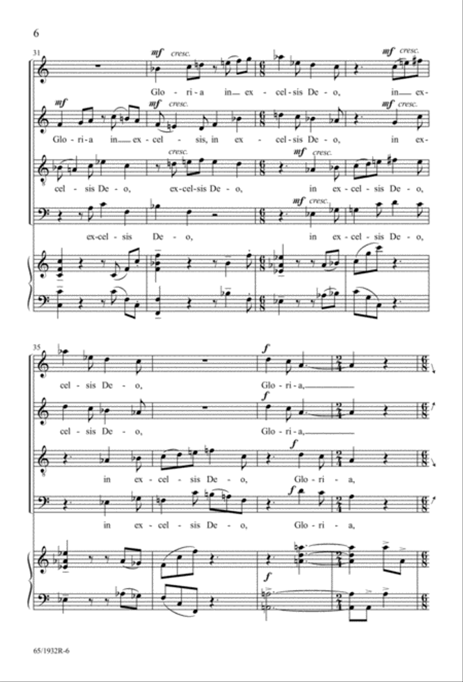 Gloria (Digital Download) 4-Part scores gallery preview page 8