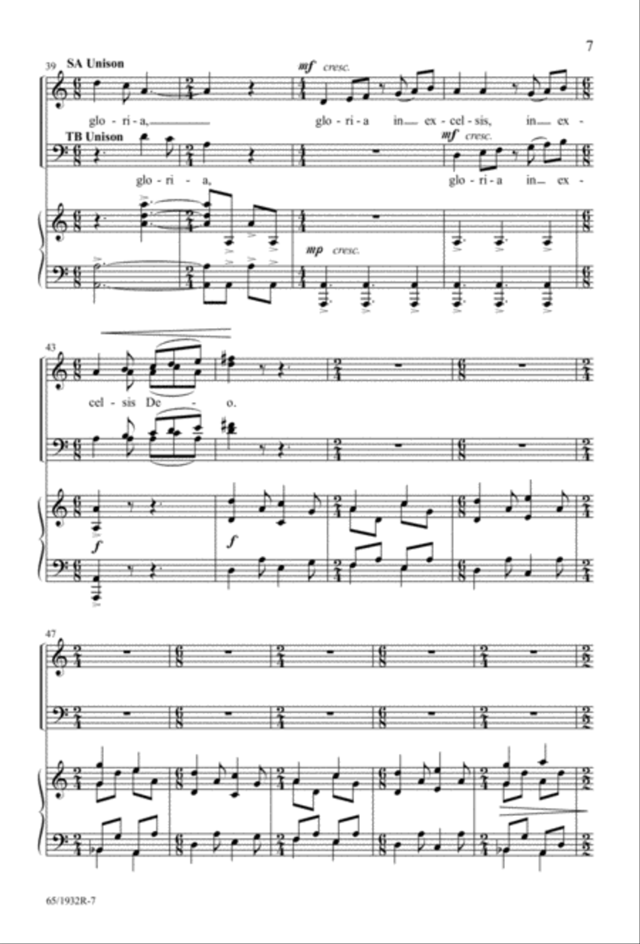 Gloria (Digital Download) 4-Part scores gallery preview page 9