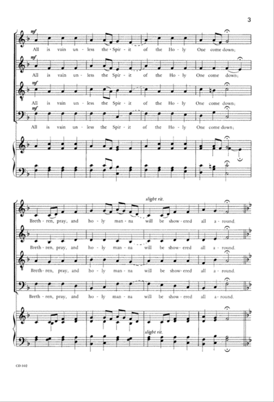Holy Manna (Digital Download) 4-Part scores gallery preview page 3