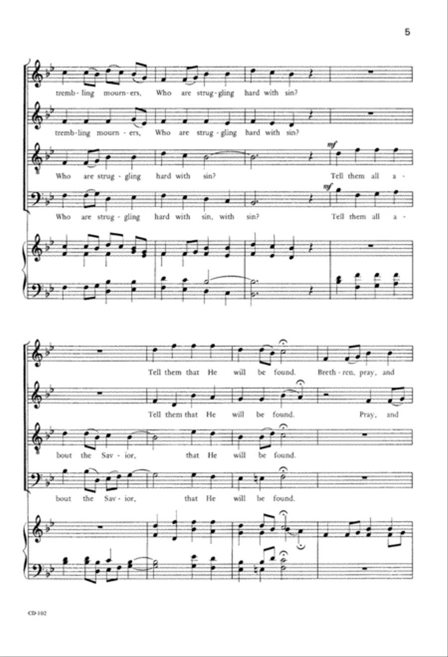 Holy Manna (Digital Download) 4-Part scores gallery preview page 5