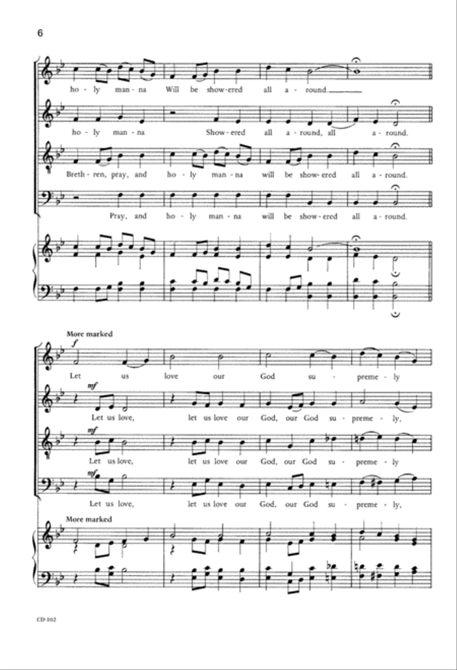 Holy Manna (Digital Download) 4-Part scores gallery preview page 6