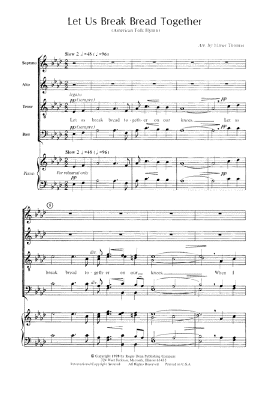 Let Us Break Bread Together (Digital Download) Divisi scores gallery preview page 2