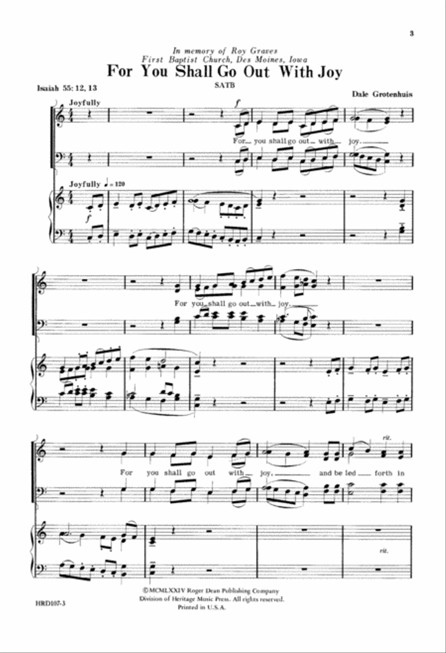 For You Shall Go Out With Joy (Digital Download) 4-Part scores gallery preview page 3