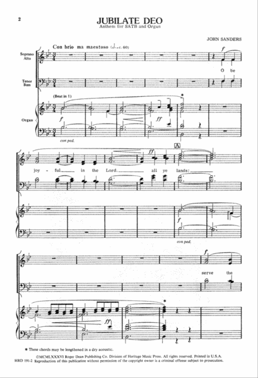Jubilate Deo (Digital Download) 4-Part scores gallery preview page 2