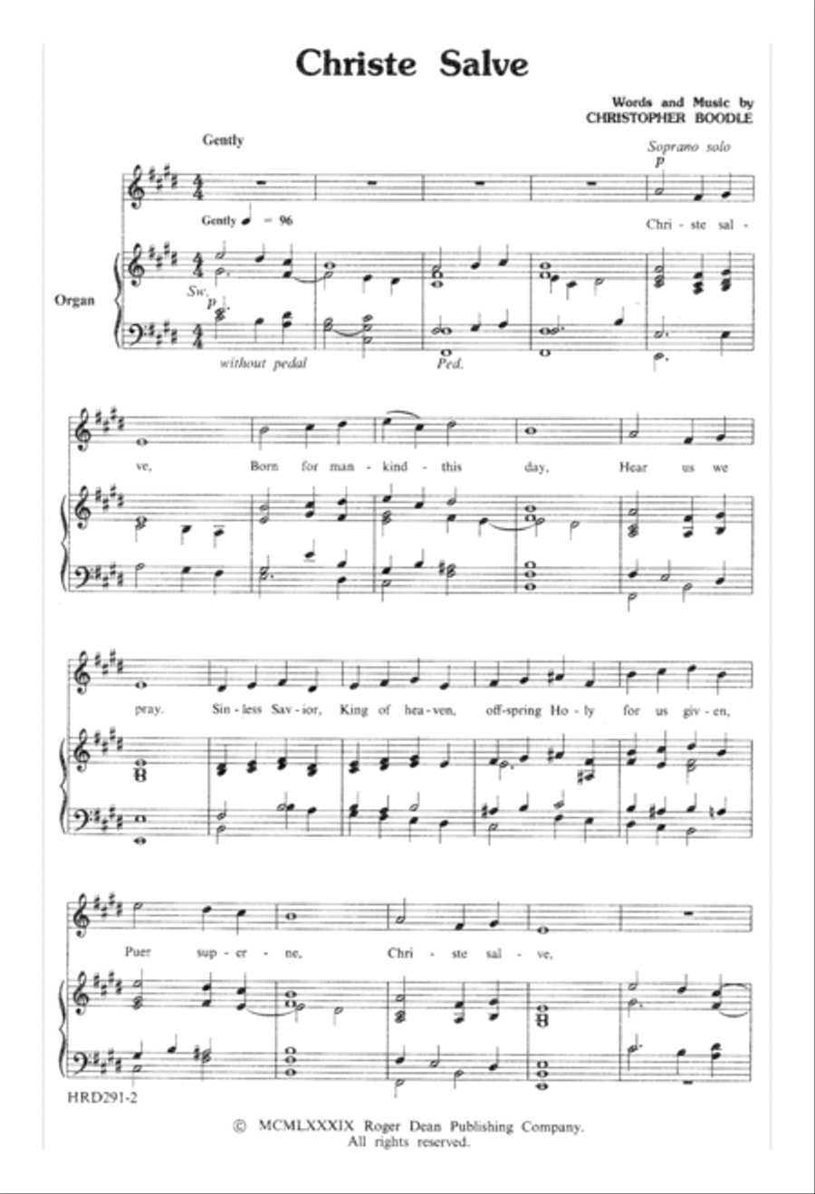 Christe Salve (Digital Download) 4-Part scores gallery preview page 2