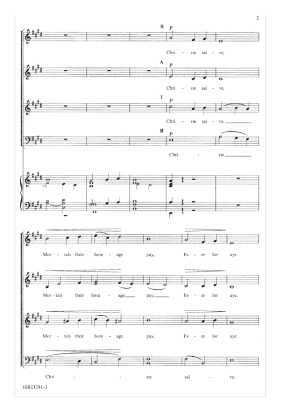 Christe Salve (Digital Download) 4-Part scores gallery preview page 3