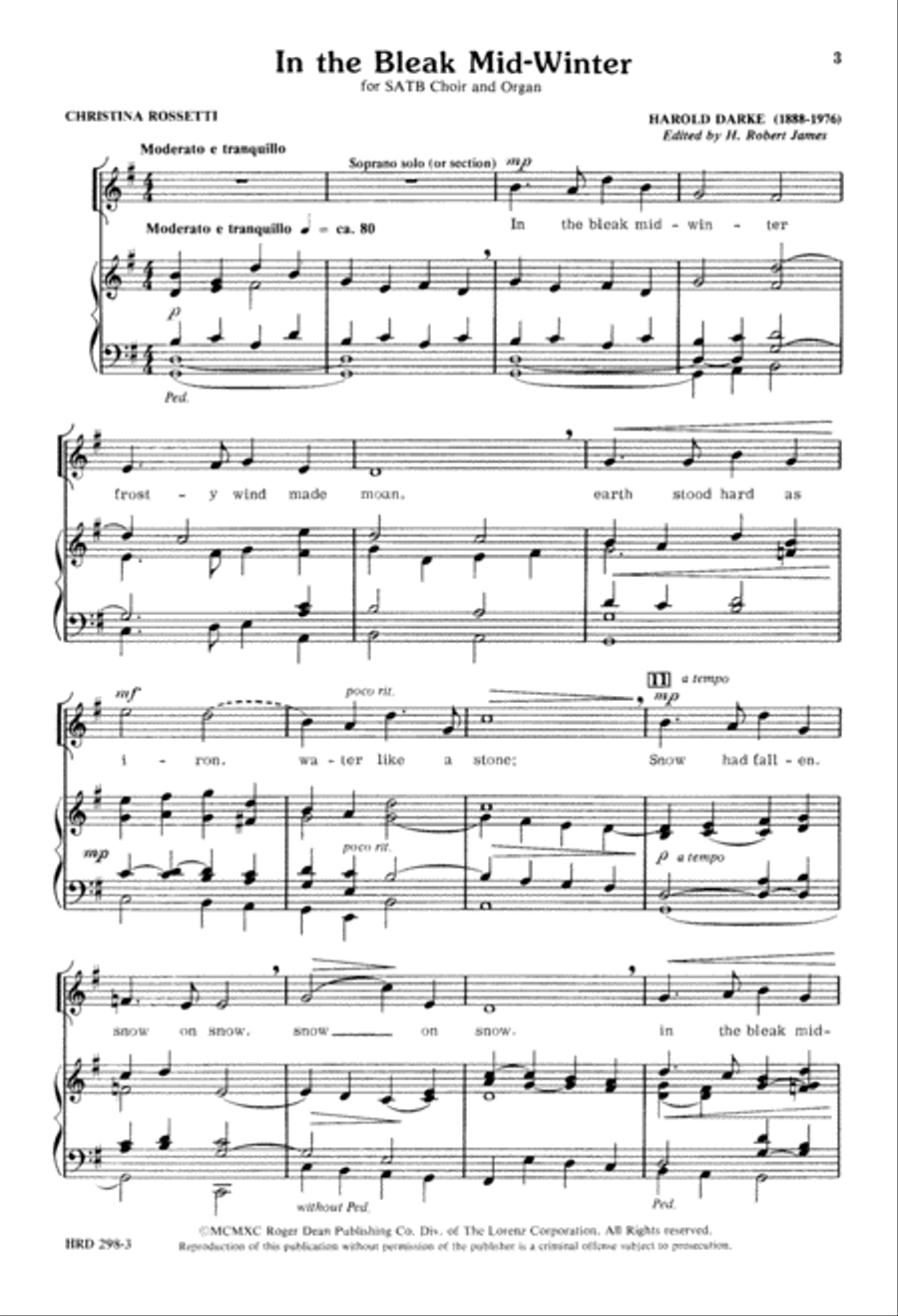 In the Bleak Midwinter (Digital Download) 4-Part scores gallery preview page 3