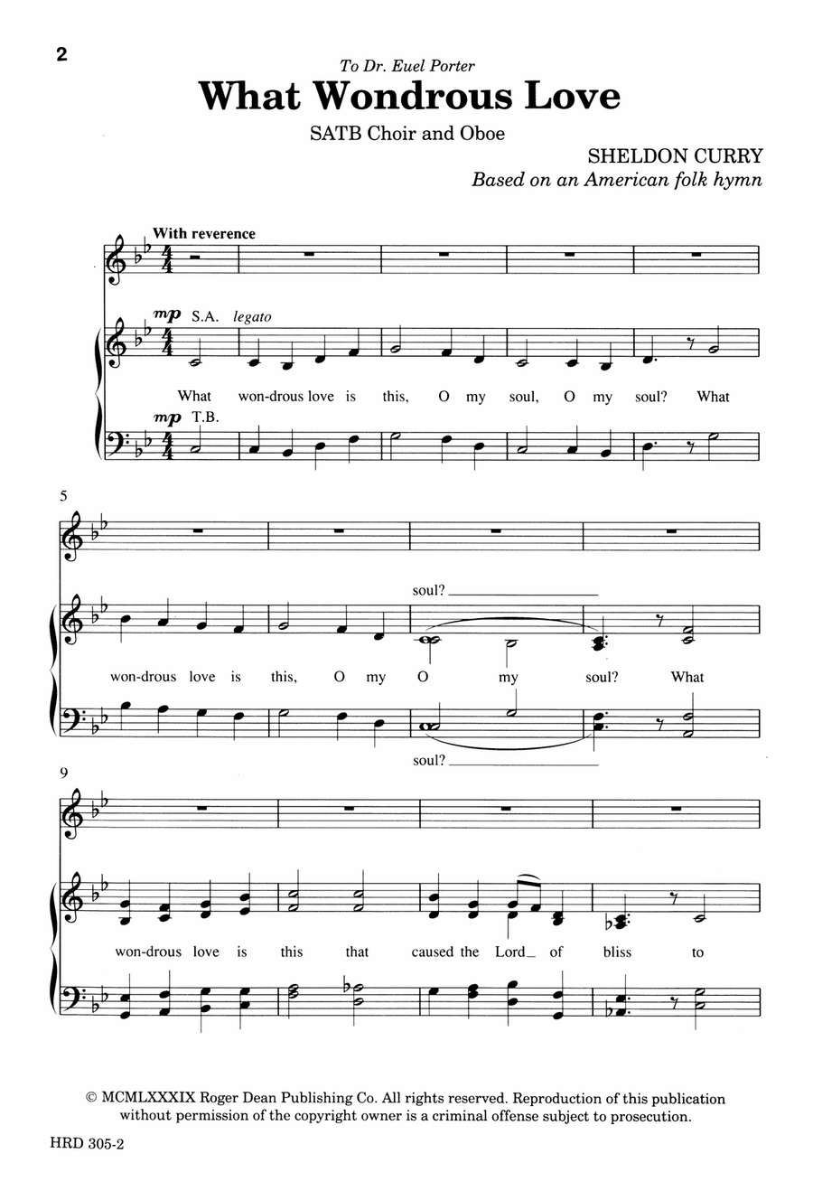 What Wondrous Love! (Digital Download) by Sheldon Curry 4-Part - Digital Sheet Music page 2