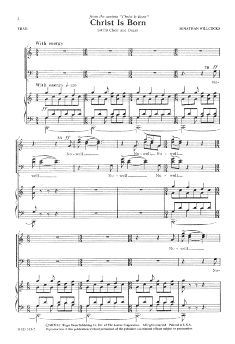 Christ Is Born (Digital Download) 4-Part scores gallery preview page 2