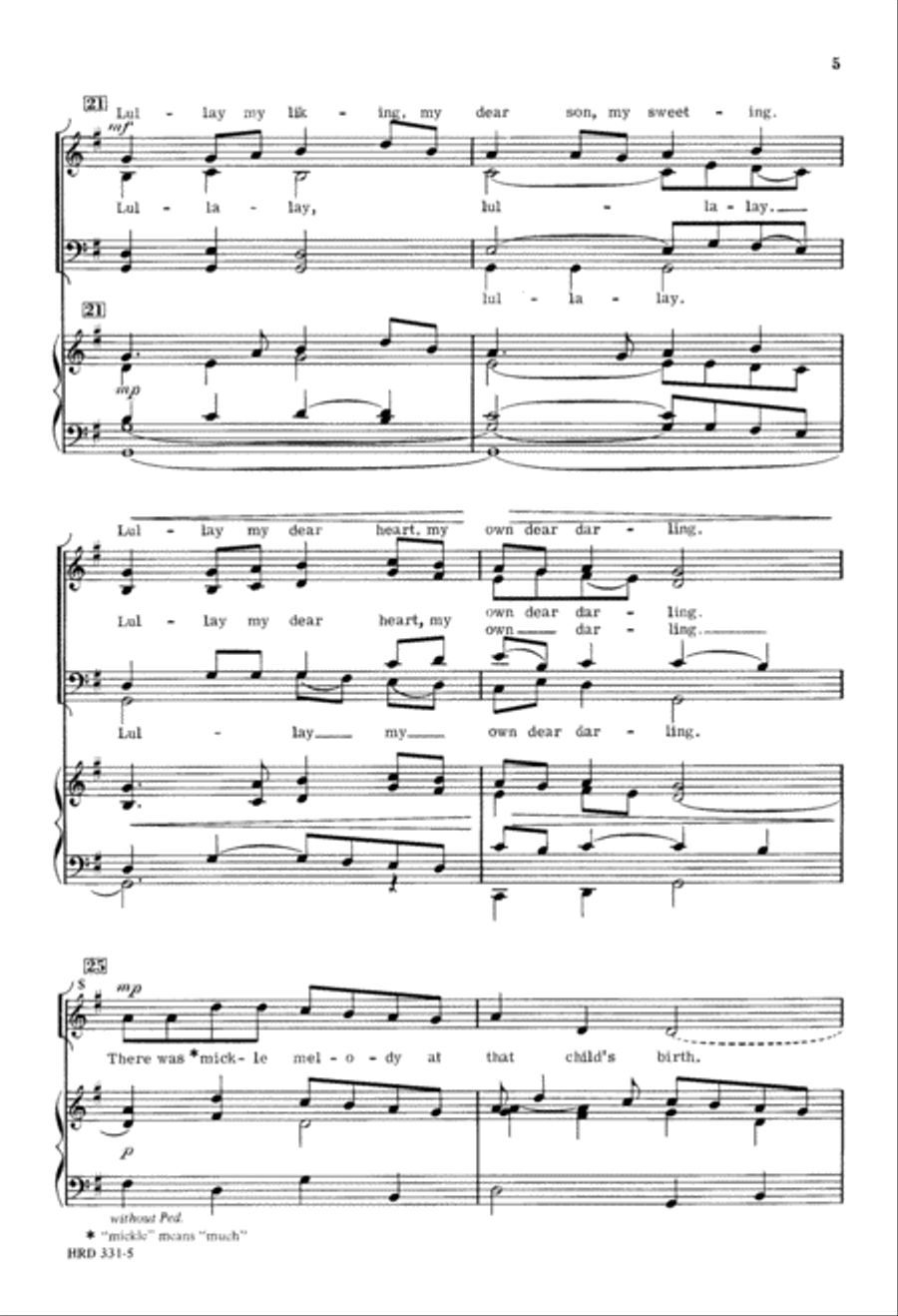 Lullay My Liking (Digital Download) 4-Part scores gallery preview page 5