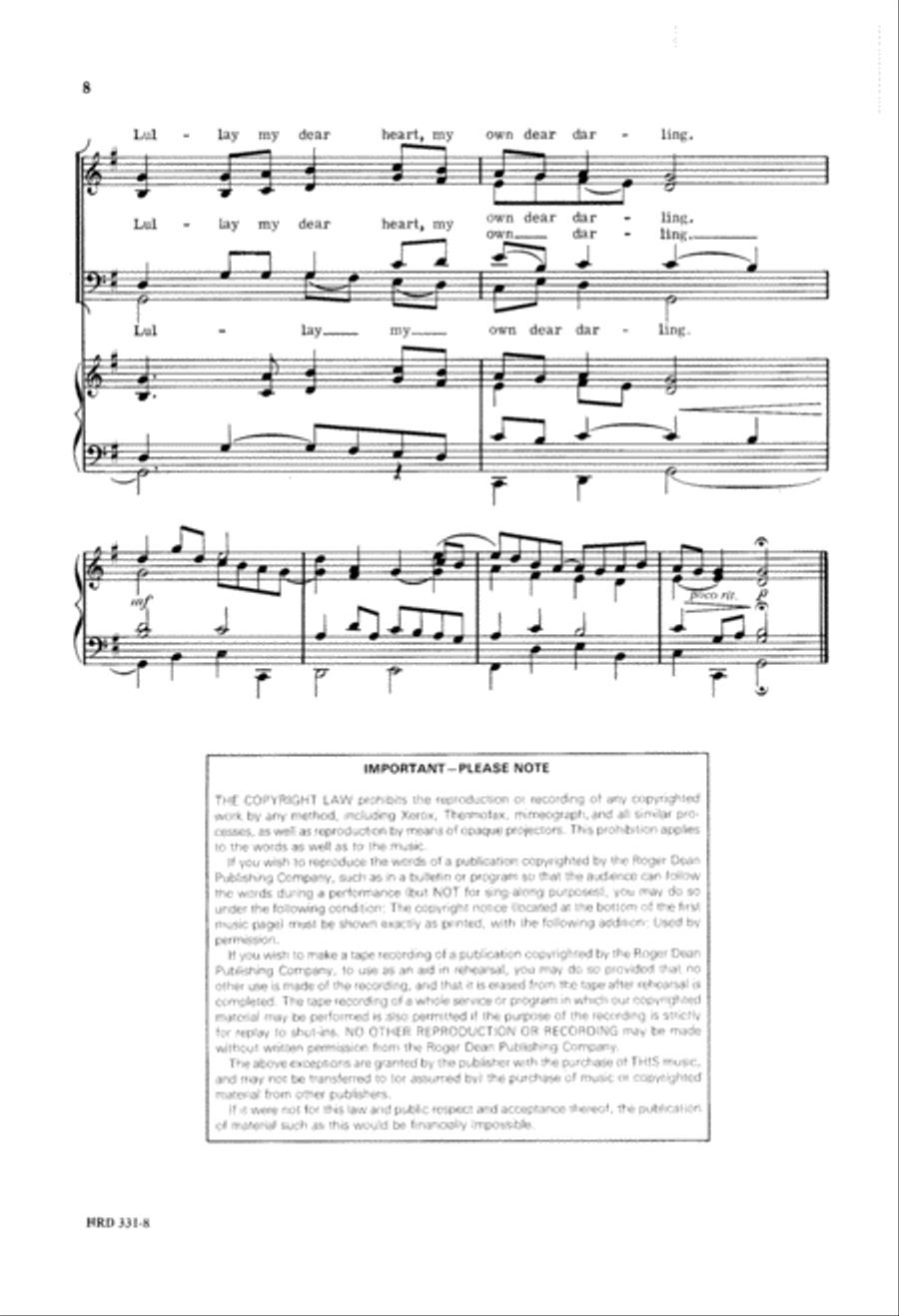 Lullay My Liking (Digital Download) 4-Part scores gallery preview page 8