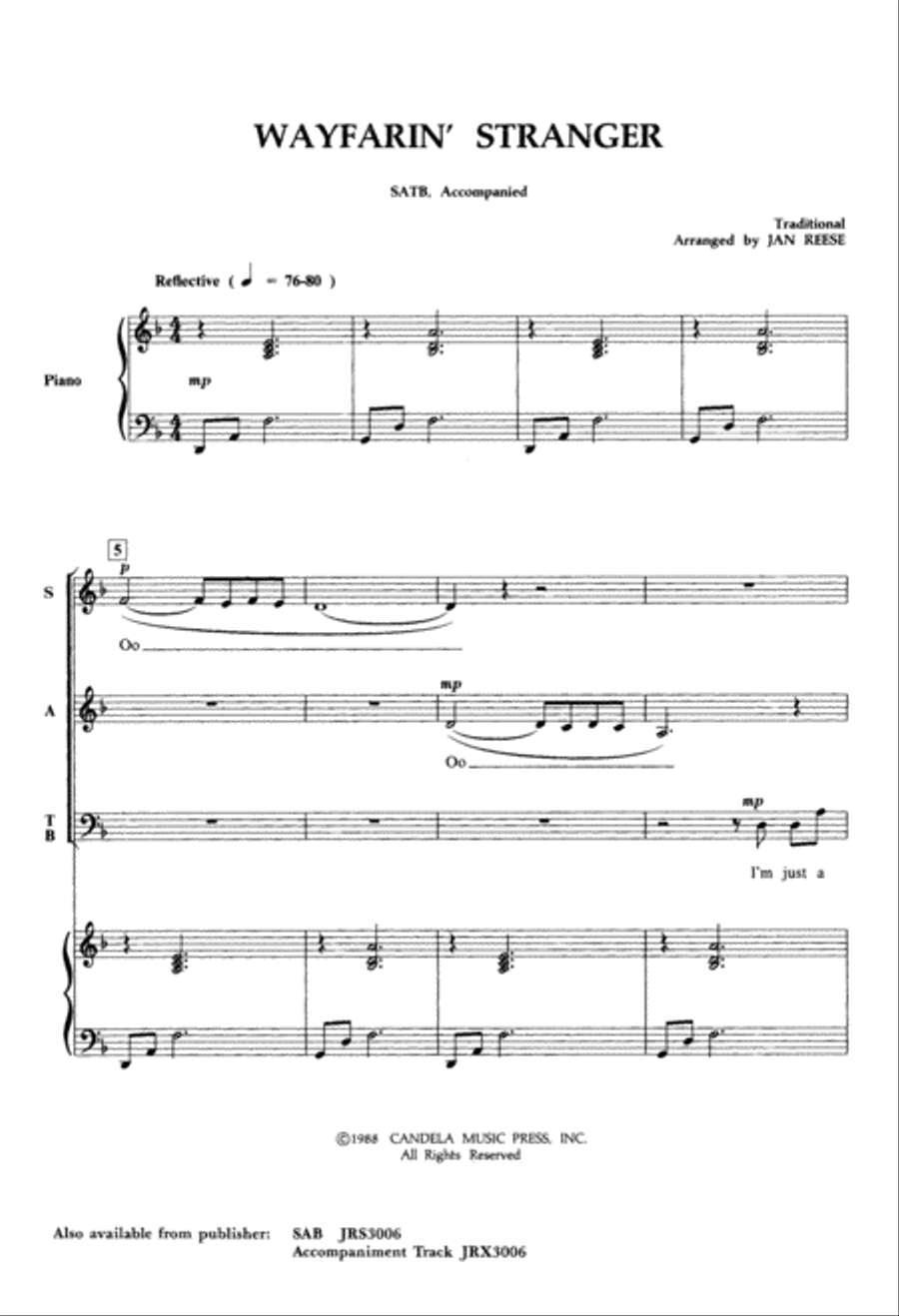 Wayfarin' Stranger (Digital Download) 4-Part scores gallery preview page 2