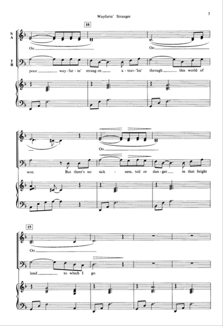Wayfarin' Stranger (Digital Download) 4-Part scores gallery preview page 3