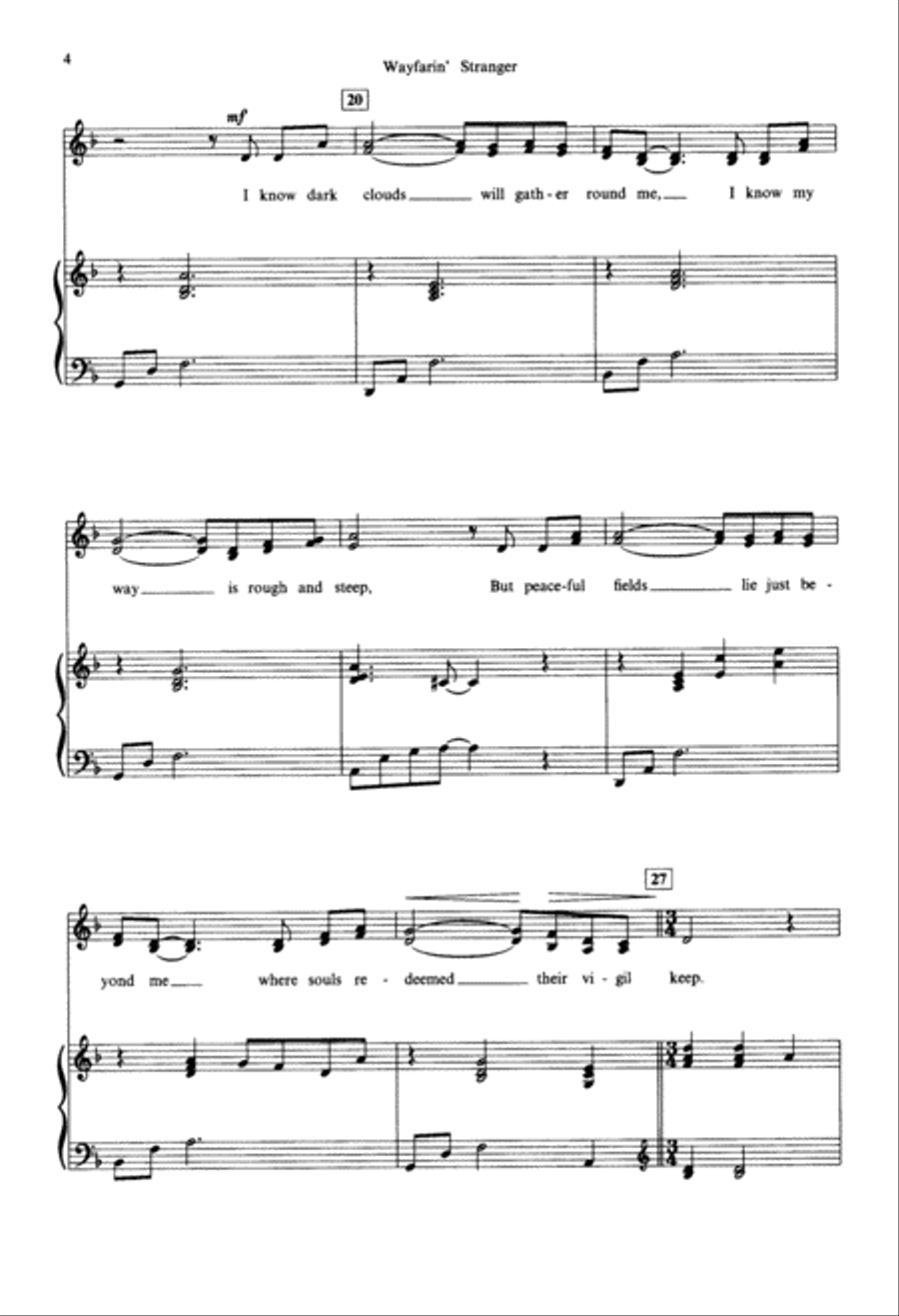 Wayfarin' Stranger (Digital Download) 4-Part scores gallery preview page 4
