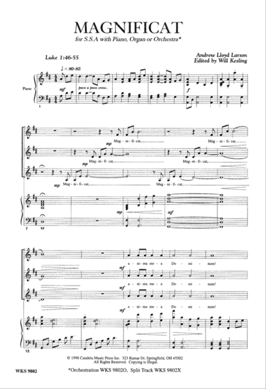 Magnificat (Digital Download) SSA scores gallery preview page 2