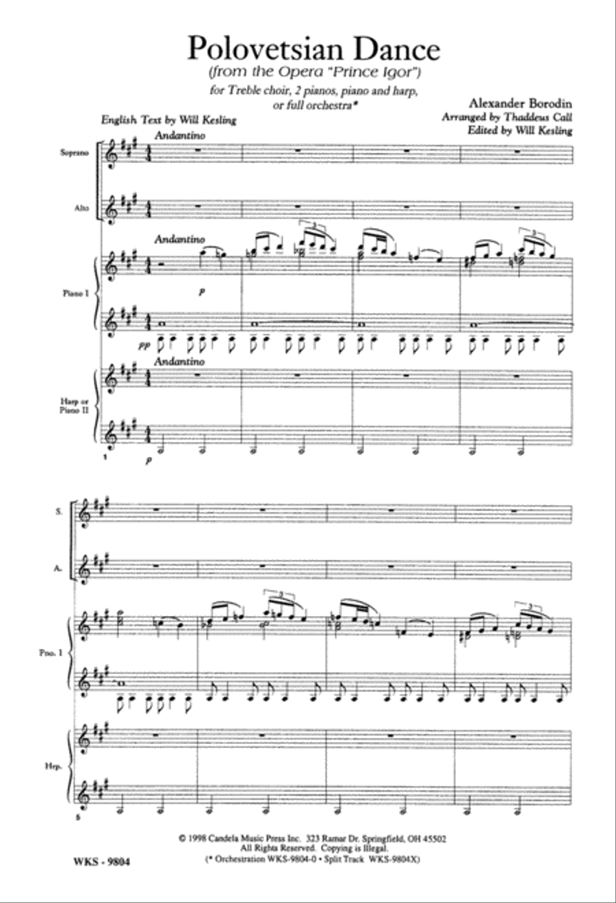 Polovetsian Dance (Digital Download) SSA scores gallery preview page 2
