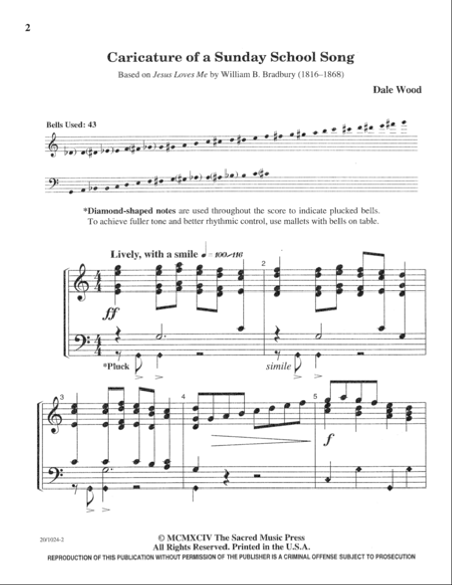 Caricature of a Sunday School Song 4-Octaves scores gallery preview page 2
