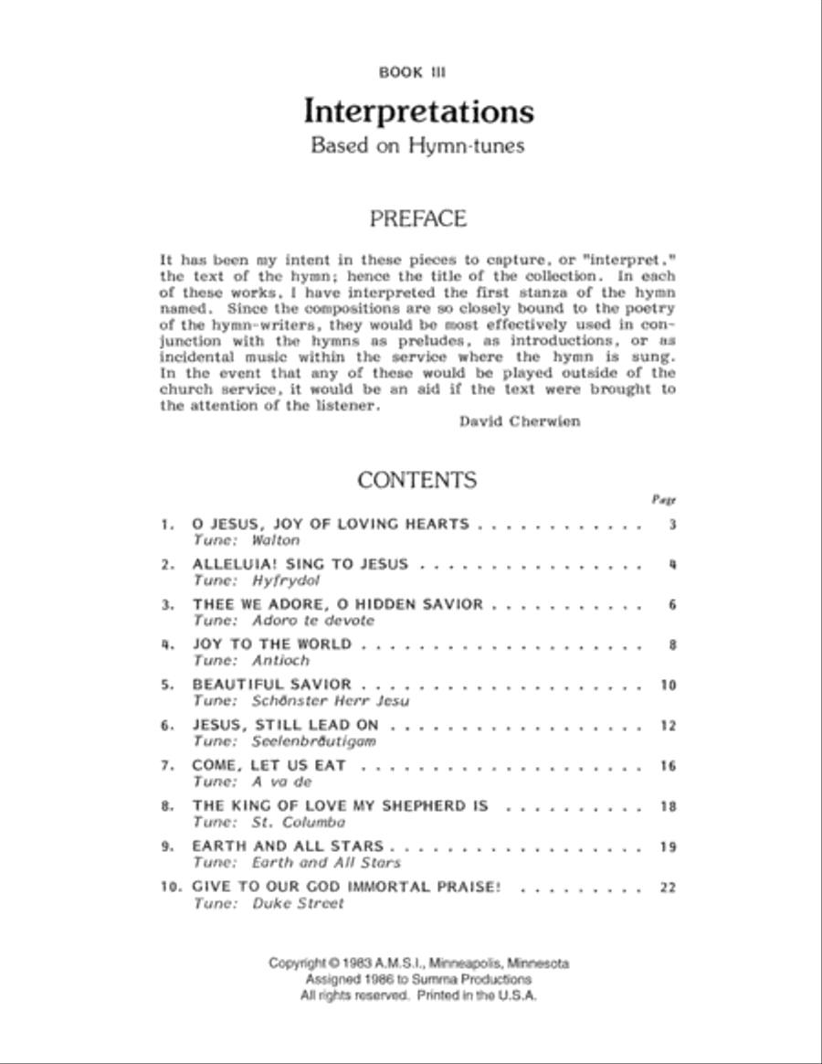 Interpretations, Book III (Digital Download) Organ scores gallery preview page 3
