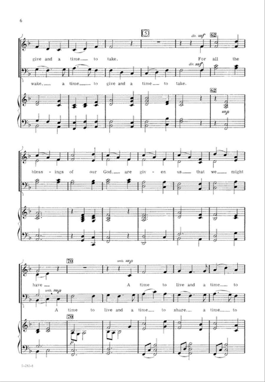 A Time for All Things (Digital Download) 4-Part scores gallery preview page 6
