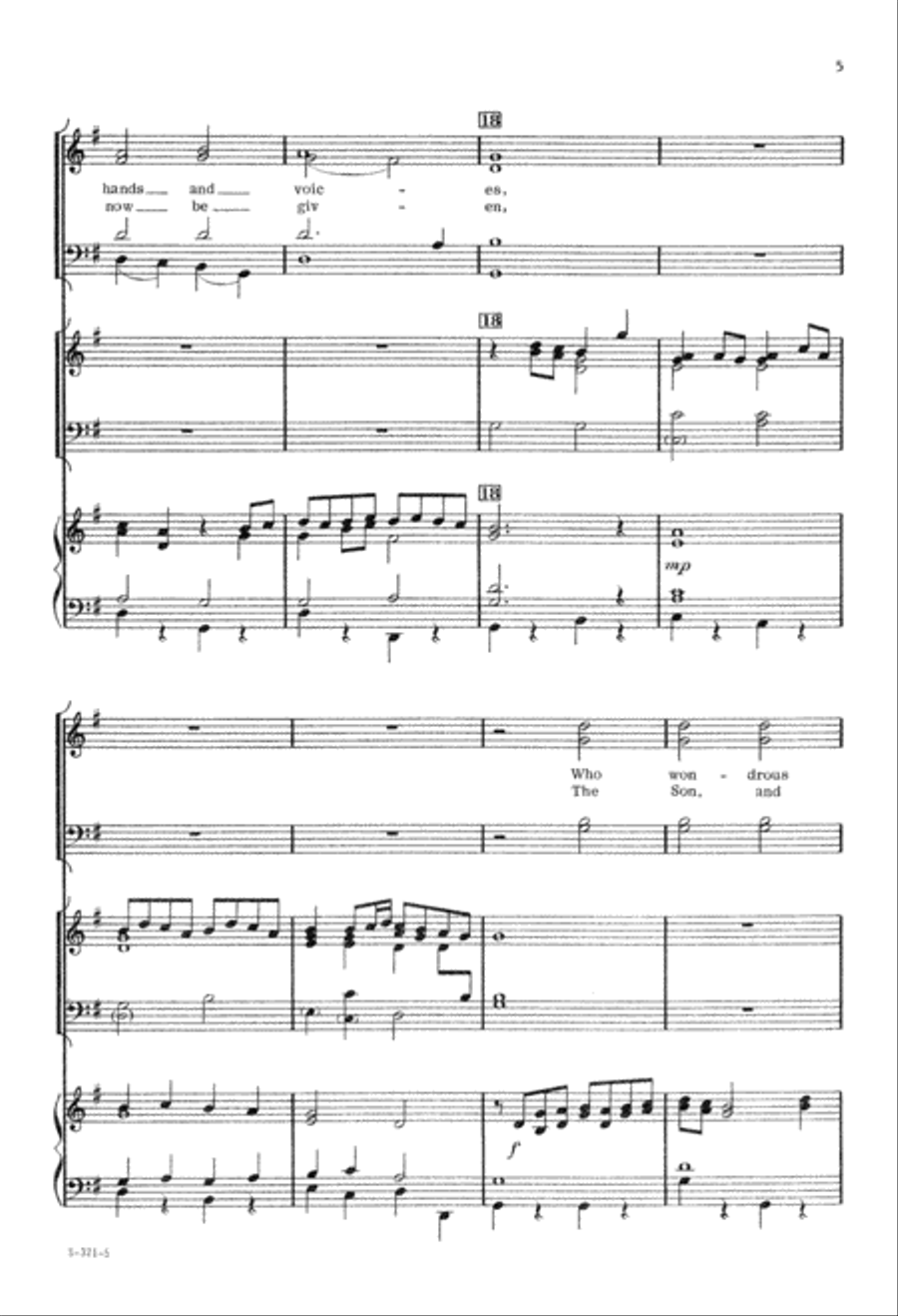 Now Thank We All Our God (Digital Download) 4-Part scores gallery preview page 5