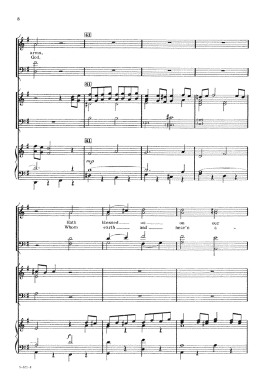 Now Thank We All Our God (Digital Download) 4-Part scores gallery preview page 8