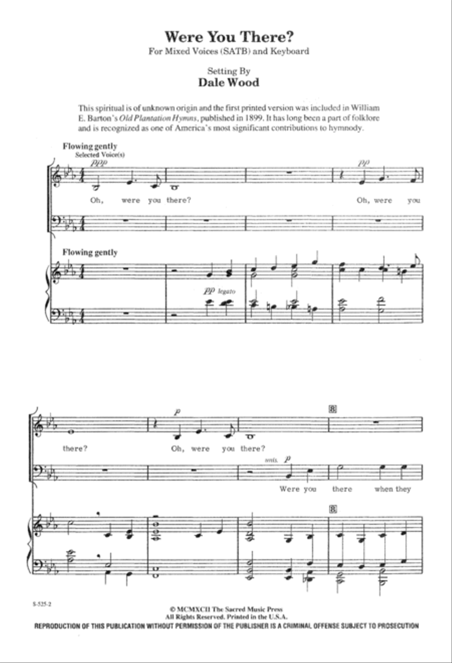 Were You There? (Digital Download) 4-Part scores gallery preview page 2