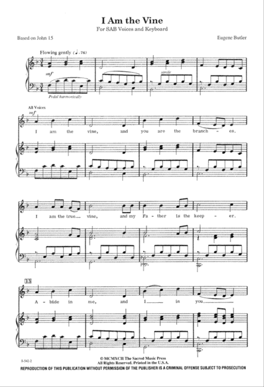 I am the Vine (Digital Download) 3-Part scores gallery preview page 2