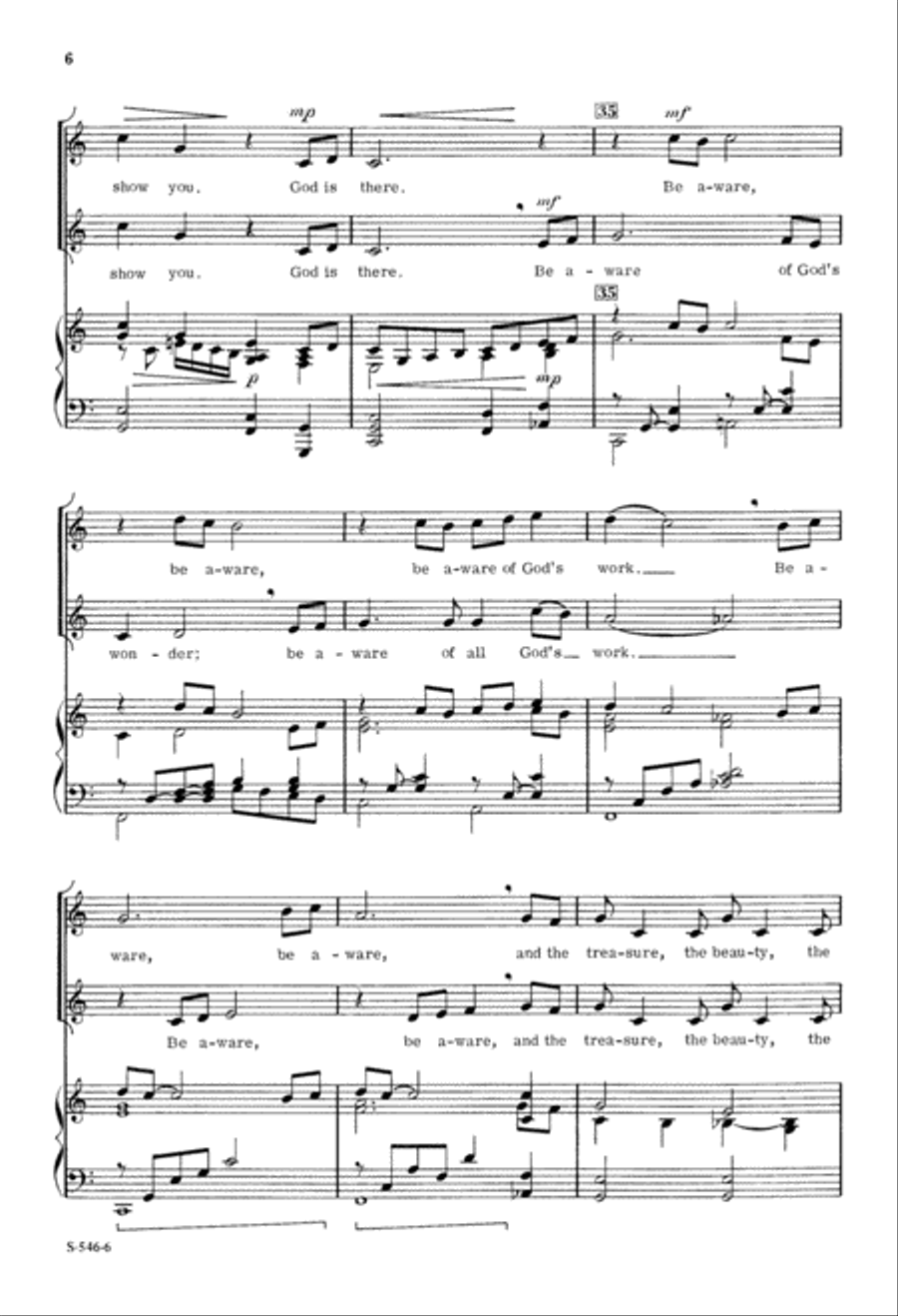 Be Aware of Wonder (Digital Download) 2-Part scores gallery preview page 6