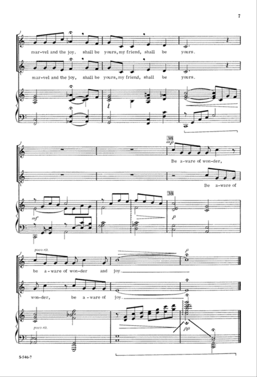 Be Aware of Wonder (Digital Download) 2-Part scores gallery preview page 7