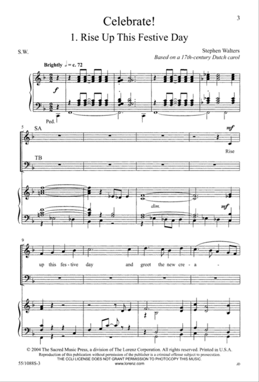 Celebrate! (Digital Download) 4-Part scores gallery preview page 5