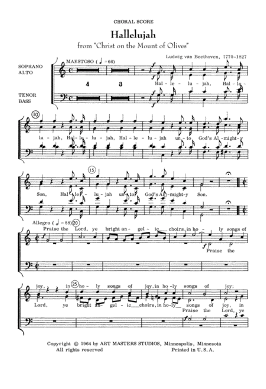 Hallelujah (Beethoven) (Digital Download) 4-Part scores gallery preview page 2