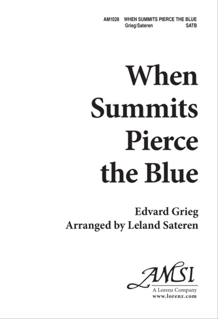 When Summits Pierce the Blue (Digital Download) 4-Part scores gallery preview page 1
